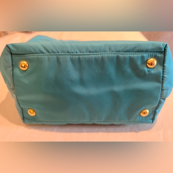 PRADA Tessuto Fiocco Bow Tote | Turquoise - Picture 4 of 7